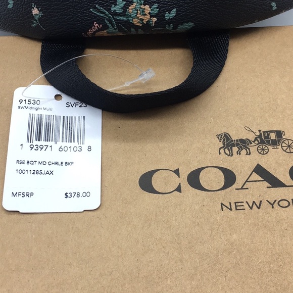 COACH MEDIUM CHARLIE BACKPACK WITH ROSE BOUQ. PRT - Picture 16 of 16